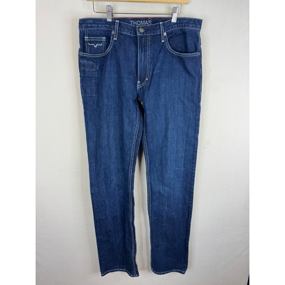 Kimes Ranch Thomas Mens Dark Wash Straight Leg Western Jeans 33x34 USA